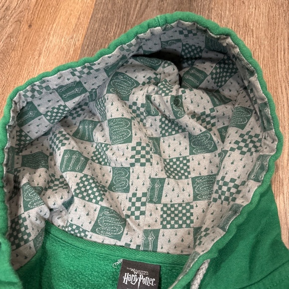 Universal Studios Harry Potter Hoodie Size XS Slytherin Zip Embroidered Green - Picture 4 of 9